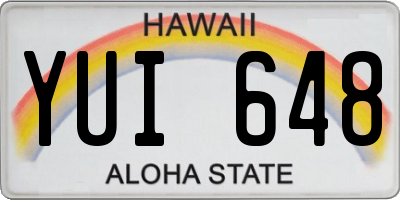 HI license plate YUI648