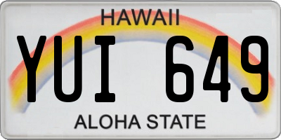HI license plate YUI649