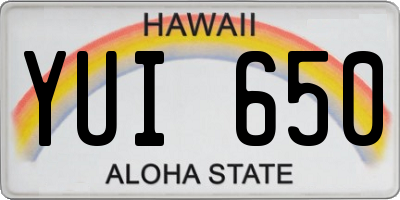 HI license plate YUI650