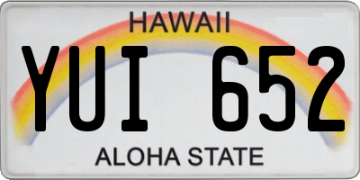 HI license plate YUI652