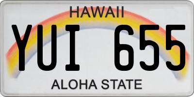HI license plate YUI655