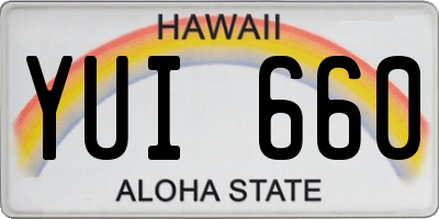 HI license plate YUI660