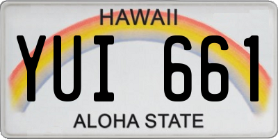 HI license plate YUI661
