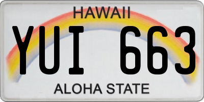 HI license plate YUI663