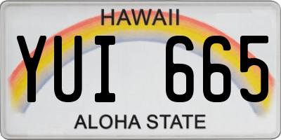 HI license plate YUI665