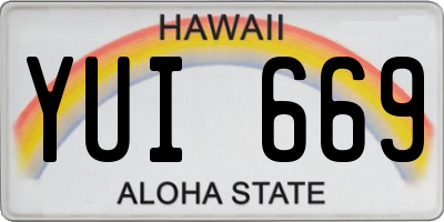 HI license plate YUI669