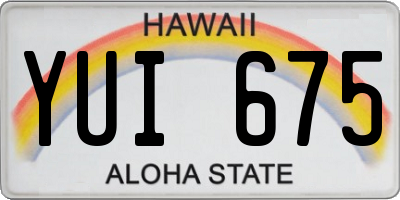 HI license plate YUI675