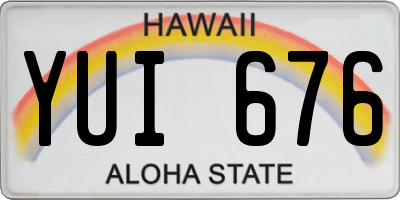 HI license plate YUI676
