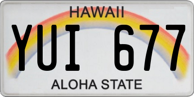 HI license plate YUI677