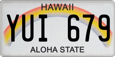HI license plate YUI679