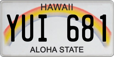 HI license plate YUI681
