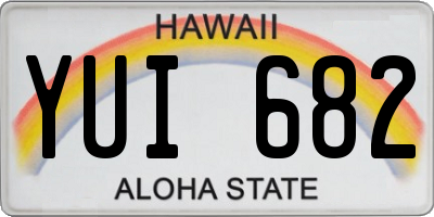 HI license plate YUI682
