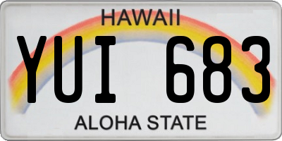 HI license plate YUI683