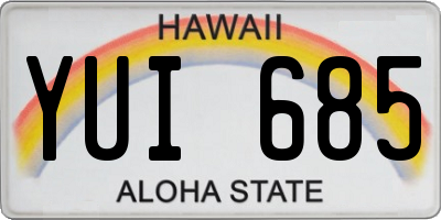 HI license plate YUI685