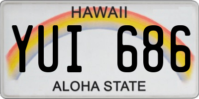 HI license plate YUI686