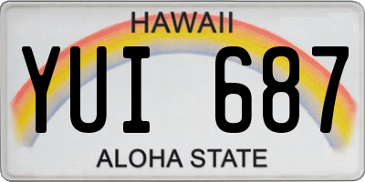 HI license plate YUI687