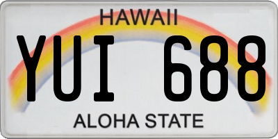 HI license plate YUI688