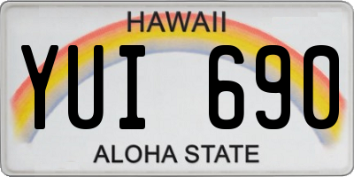 HI license plate YUI690