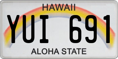 HI license plate YUI691