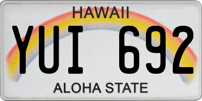 HI license plate YUI692