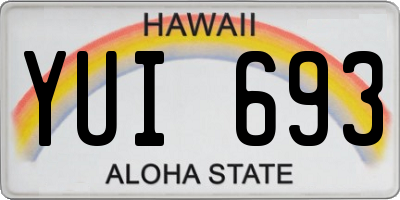 HI license plate YUI693
