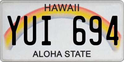 HI license plate YUI694
