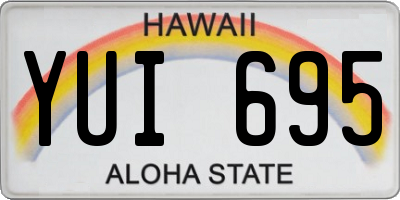 HI license plate YUI695