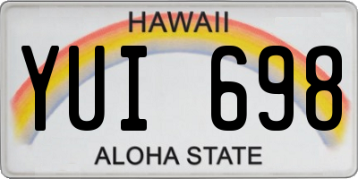 HI license plate YUI698