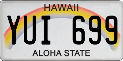 HI license plate YUI699
