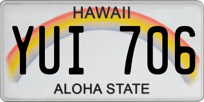 HI license plate YUI706