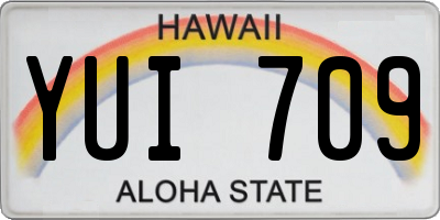 HI license plate YUI709