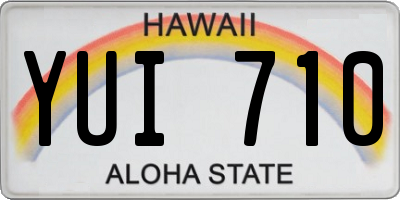 HI license plate YUI710