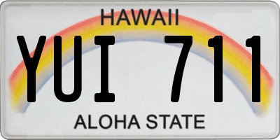 HI license plate YUI711