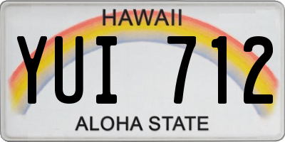 HI license plate YUI712