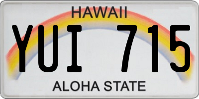 HI license plate YUI715