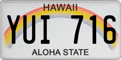 HI license plate YUI716
