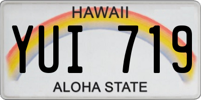 HI license plate YUI719