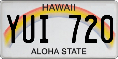 HI license plate YUI720