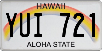 HI license plate YUI721