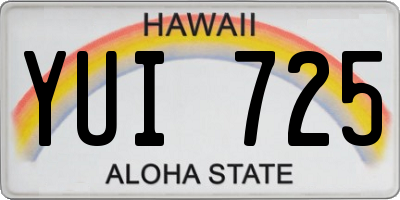 HI license plate YUI725