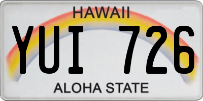 HI license plate YUI726