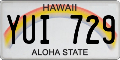 HI license plate YUI729