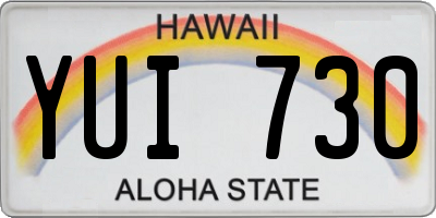 HI license plate YUI730