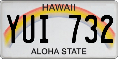 HI license plate YUI732