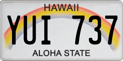 HI license plate YUI737