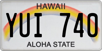 HI license plate YUI740