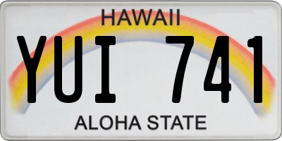 HI license plate YUI741