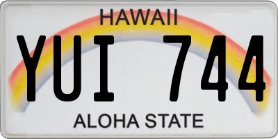 HI license plate YUI744