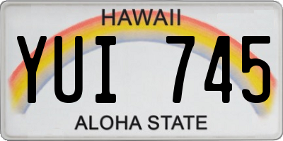 HI license plate YUI745