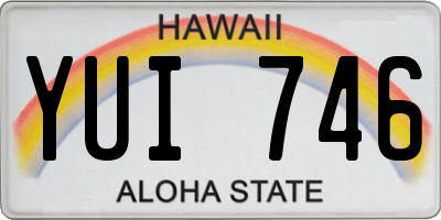 HI license plate YUI746